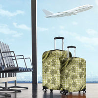 Hawaii Breadfruit Palaka Luggage Cover Omaomao Maile Lei - Polynesian Pride