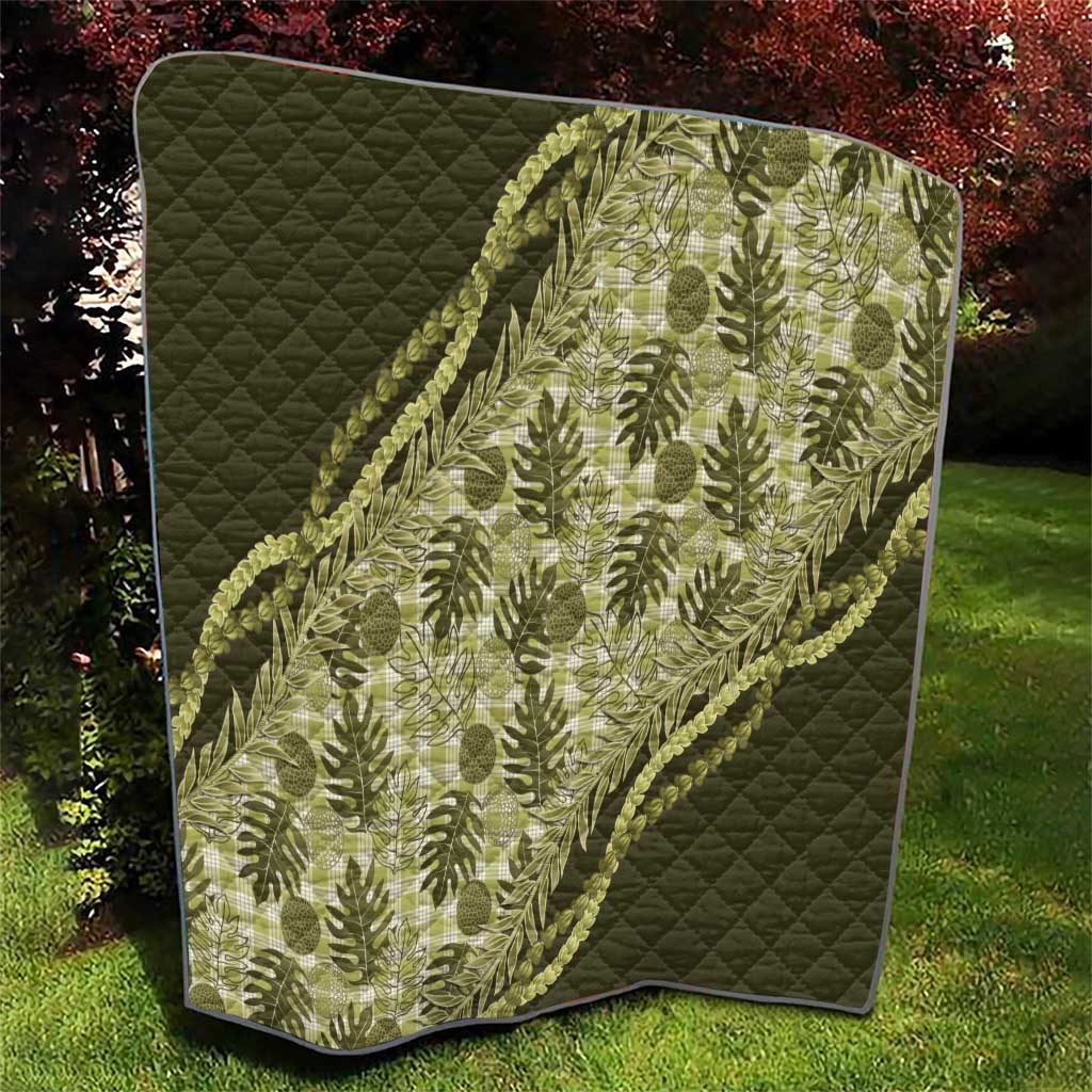 Hawaii Breadfruit Palaka Quilt Omaomao Maile Lei - Polynesian Pride