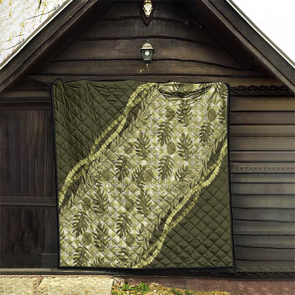 Hawaii Breadfruit Palaka Quilt Omaomao Maile Lei - Polynesian Pride
