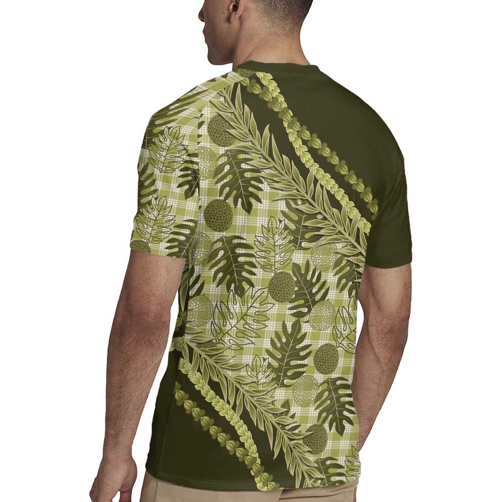 Hawaii Breadfruit Palaka Rugby Jersey Omaomao Maile Lei - Polynesian Pride