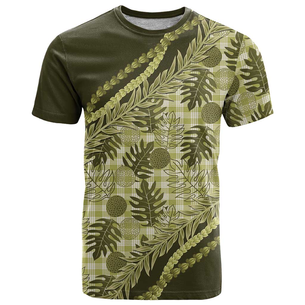 Hawaii Breadfruit Palaka T Shirt Omaomao Maile Lei - Polynesian Pride