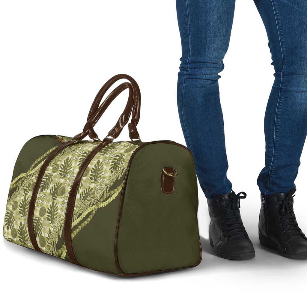 Hawaii Breadfruit Palaka Travel Bag Omaomao Maile Lei - Polynesian Pride