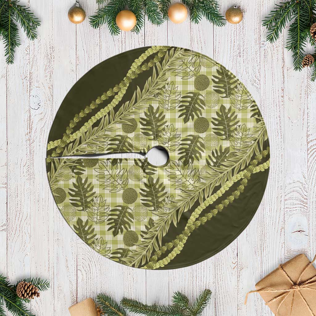 Hawaii Breadfruit Palaka Tree Skirt Omaomao Maile Lei - Polynesian Pride