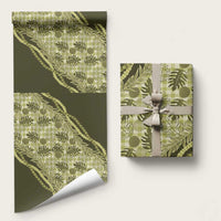 Hawaii Breadfruit Palaka Wrapping Paper Omaomao Maile Lei - Polynesian Pride
