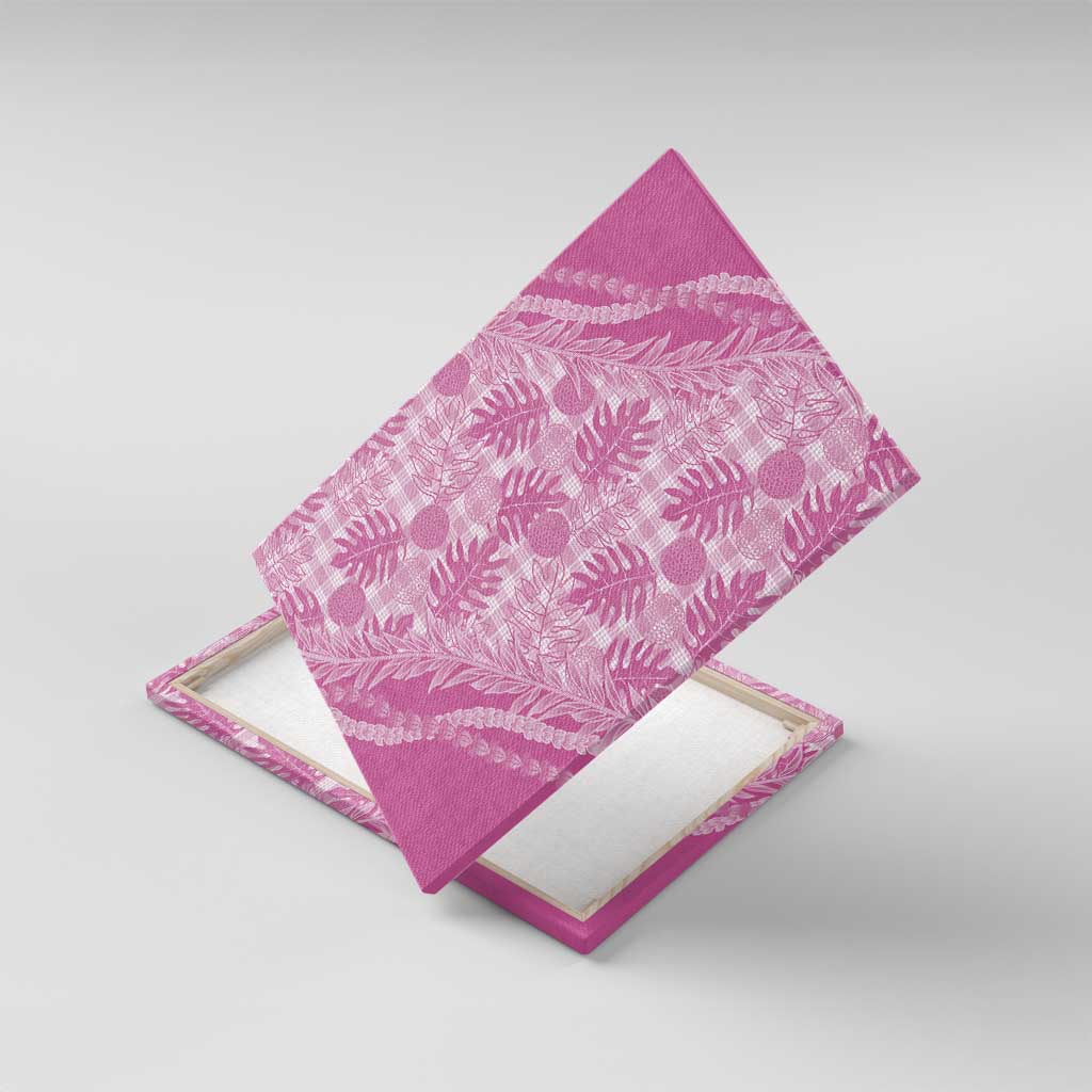 Hawaii Breadfruit Palaka Canvas Wall Art Omaomao Ulaula Maile Lei - Polynesian Pride