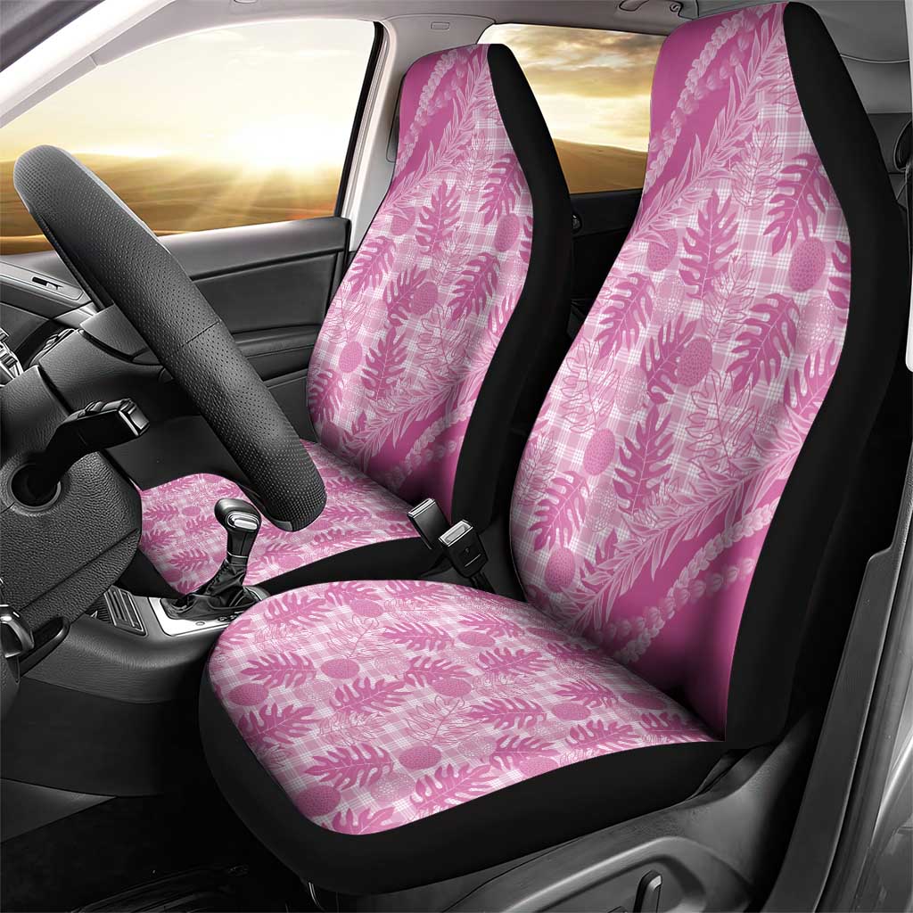 Hawaii Breadfruit Palaka Car Seat Cover Omaomao Ulaula Maile Lei - Polynesian Pride