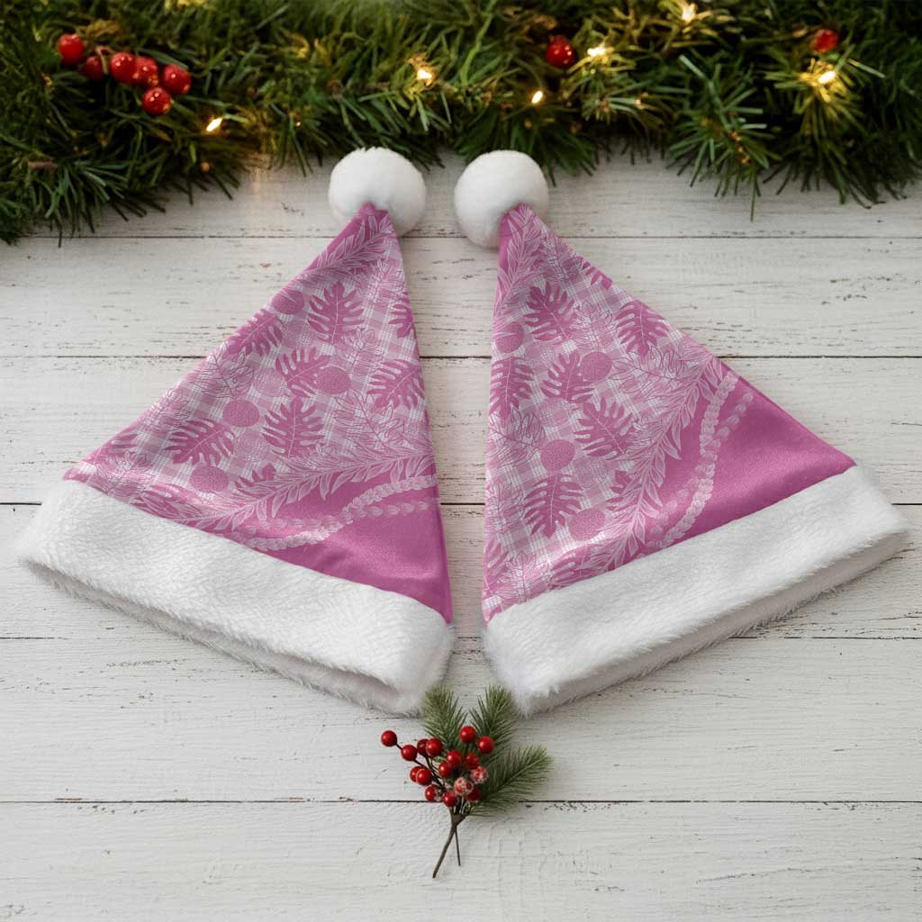 Hawaii Breadfruit Palaka Christmas Santa Hat Omaomao Ulaula Maile Lei - Polynesian Pride