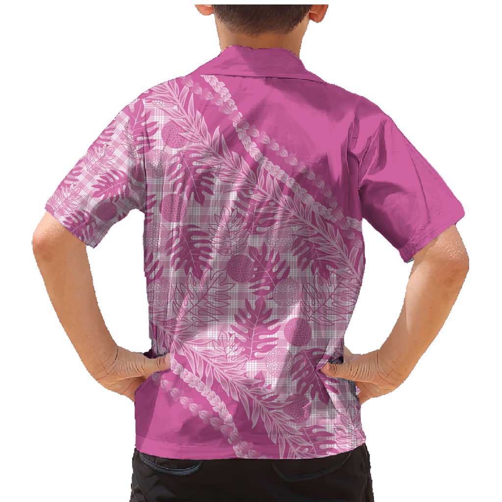 Hawaii Breadfruit Palaka Family Matching Mermaid Dress and Hawaiian Shirt Omaomao Ulaula Maile Lei - Polynesian Pride