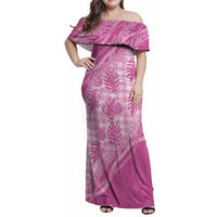 Hawaii Breadfruit Palaka Family Matching Off Shoulder Maxi Dress and Hawaiian Shirt Omaomao Ulaula Maile Lei - Polynesian Pride