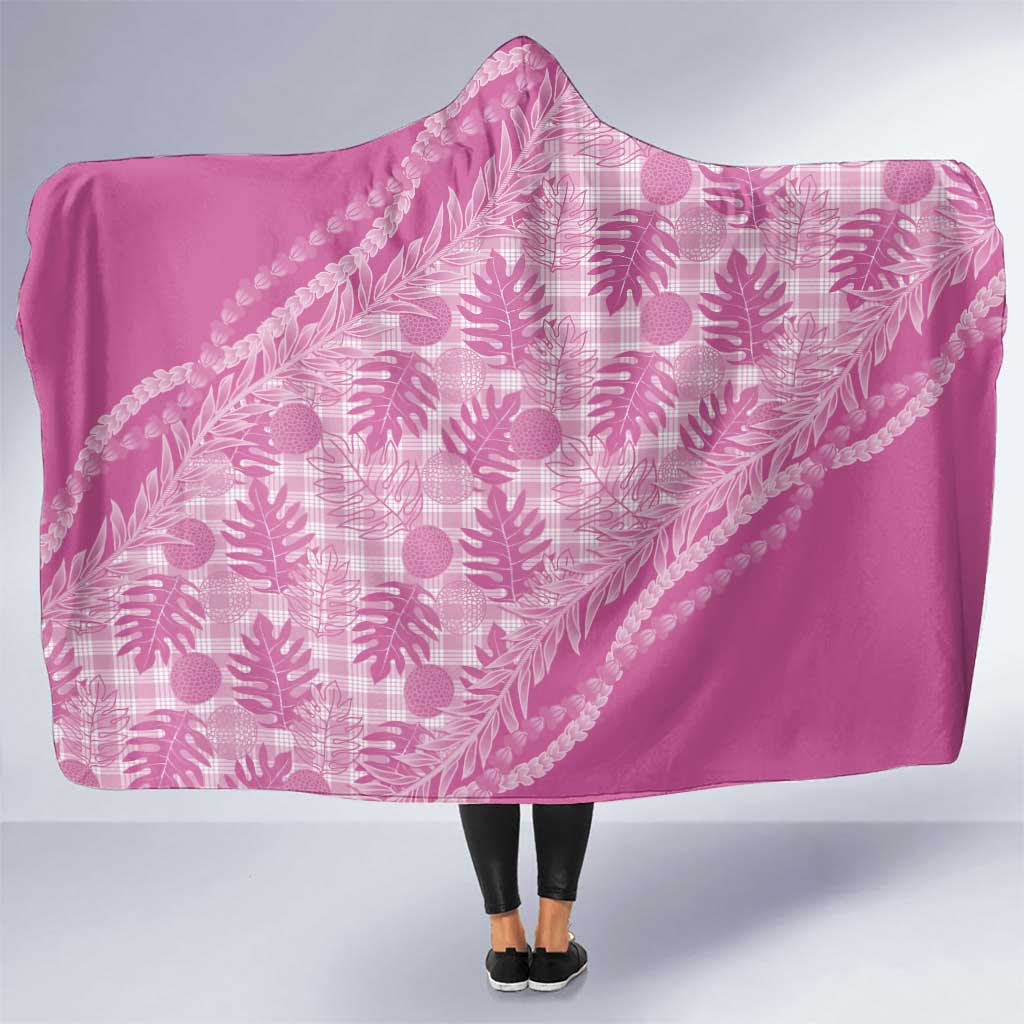 Hawaii Breadfruit Palaka Hooded Blanket Omaomao Ulaula Maile Lei - Polynesian Pride