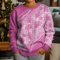 Hawaii Breadfruit Palaka Kid Ugly Christmas Sweater Omaomao Ulaula Maile Lei - Polynesian Pride