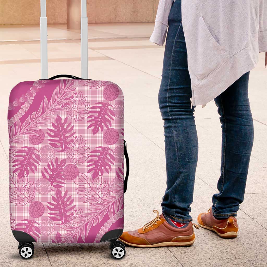 Hawaii Breadfruit Palaka Luggage Cover Omaomao Ulaula Maile Lei - Polynesian Pride