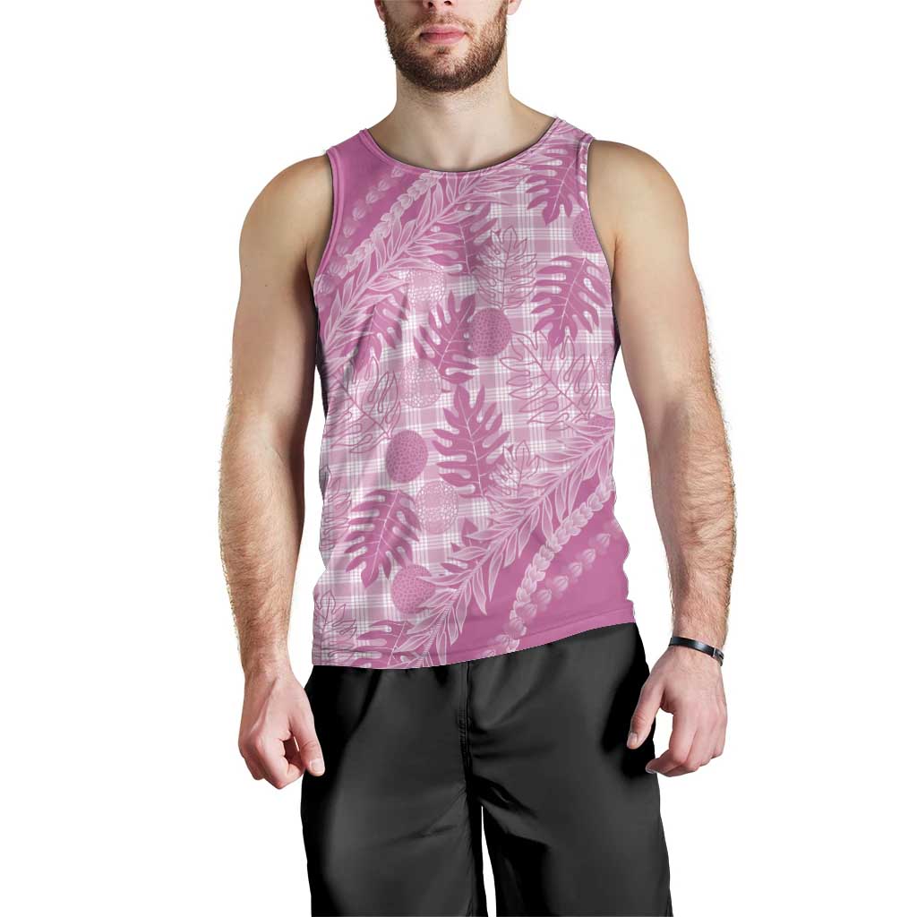 Hawaii Breadfruit Palaka Men Tank Top Omaomao Ulaula Maile Lei - Polynesian Pride