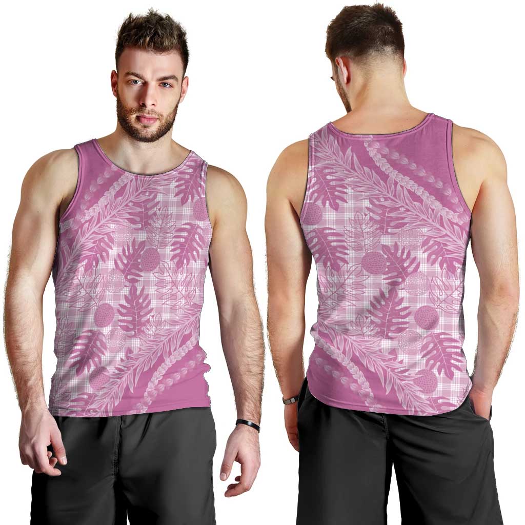 Hawaii Breadfruit Palaka Men Tank Top Omaomao Ulaula Maile Lei - Polynesian Pride