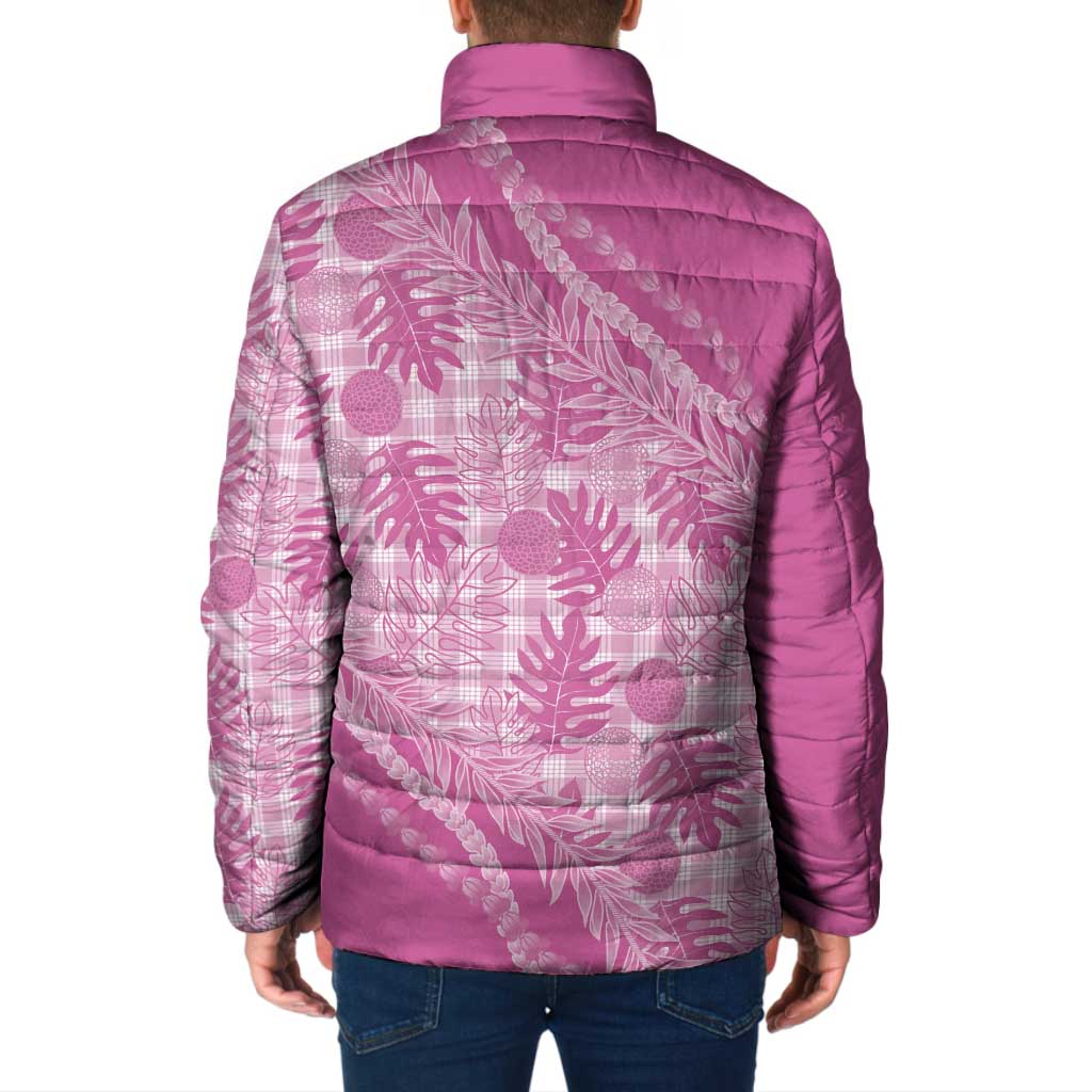 Hawaii Breadfruit Palaka Padded Jacket Omaomao Ulaula Maile Lei - Polynesian Pride