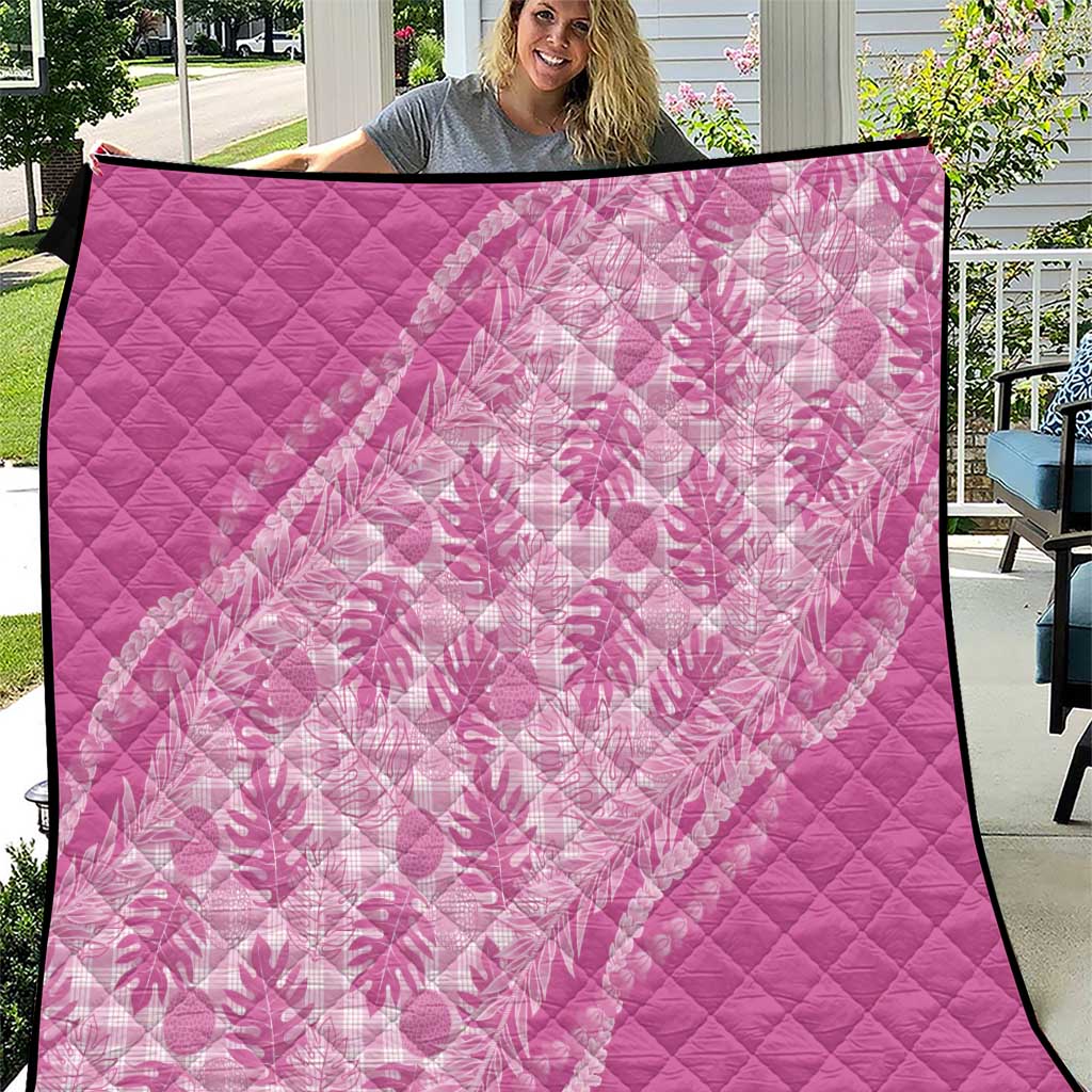 Hawaii Breadfruit Palaka Quilt Omaomao Ulaula Maile Lei - Polynesian Pride