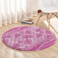 Hawaii Breadfruit Palaka Round Carpet Omaomao Ulaula Maile Lei - Polynesian Pride