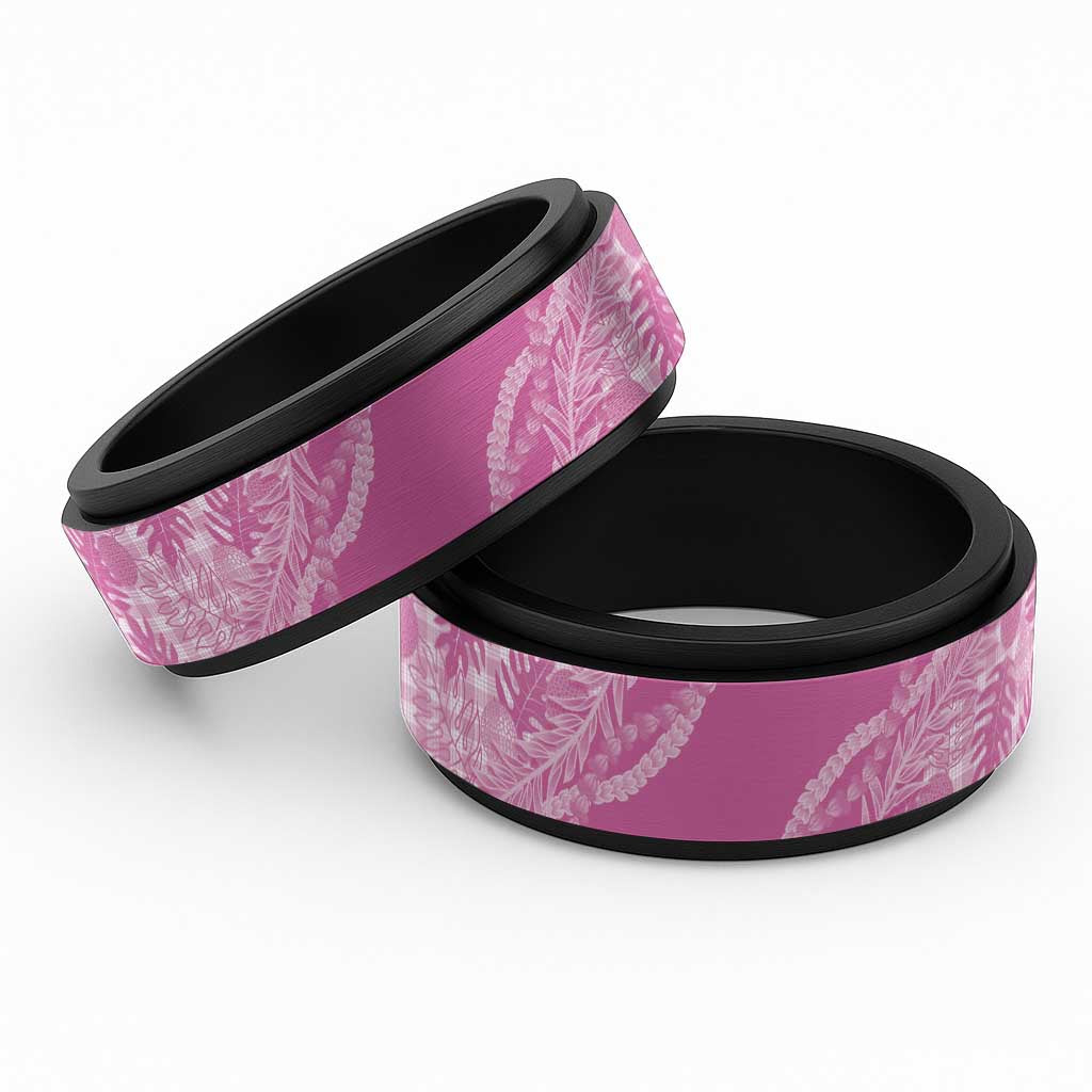 Hawaii Breadfruit Palaka Spinner Ring Omaomao Ulaula Maile Lei - Polynesian Pride