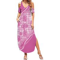 Hawaii Breadfruit Palaka Summer Maxi Dress Omaomao Ulaula Maile Lei - Polynesian Pride