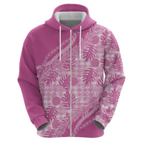 Hawaii Breadfruit Palaka Zip Hoodie Omaomao Ulaula Maile Lei - Polynesian Pride