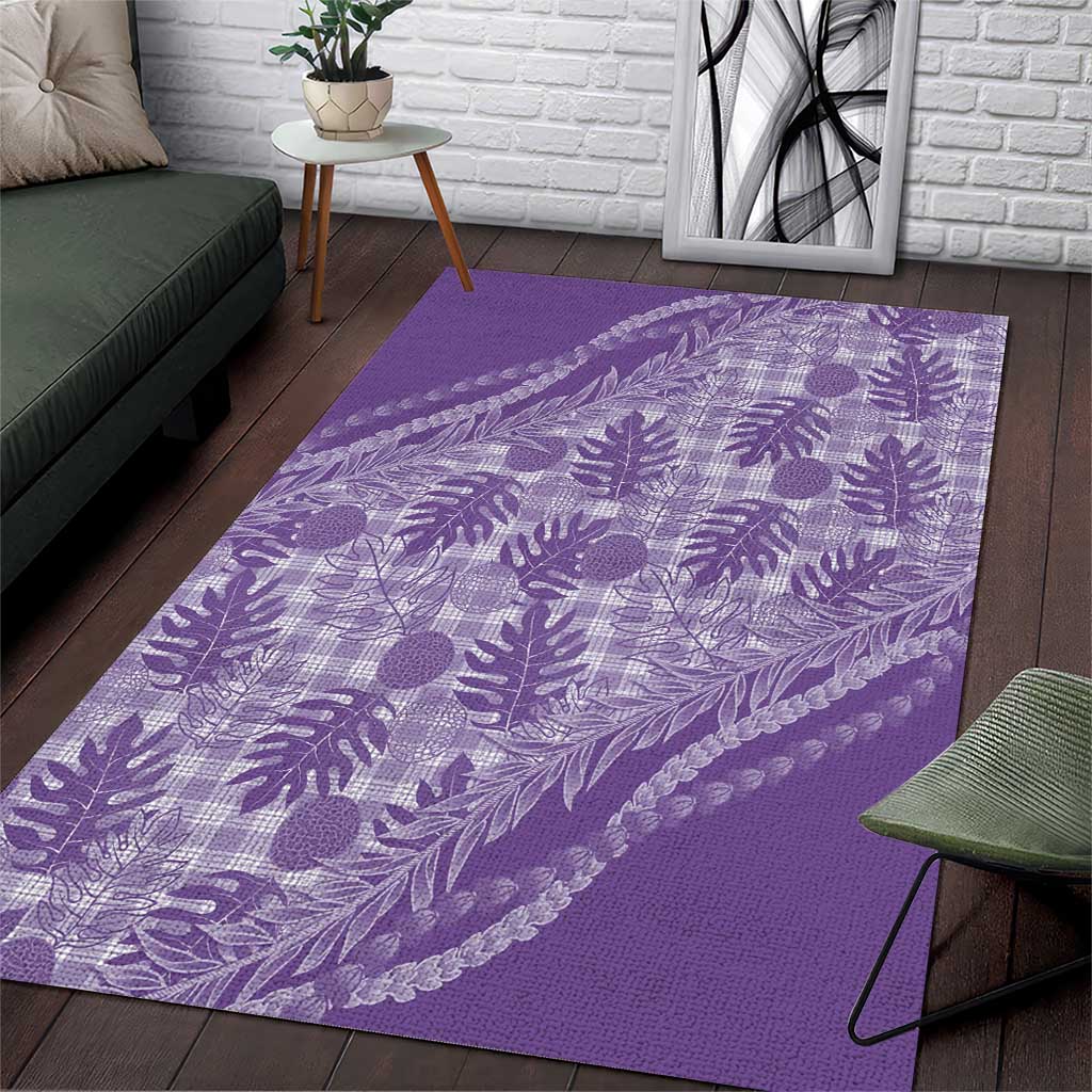 Hawaii Breadfruit Palaka Area Rug Poni Maile Lei - Polynesian Pride