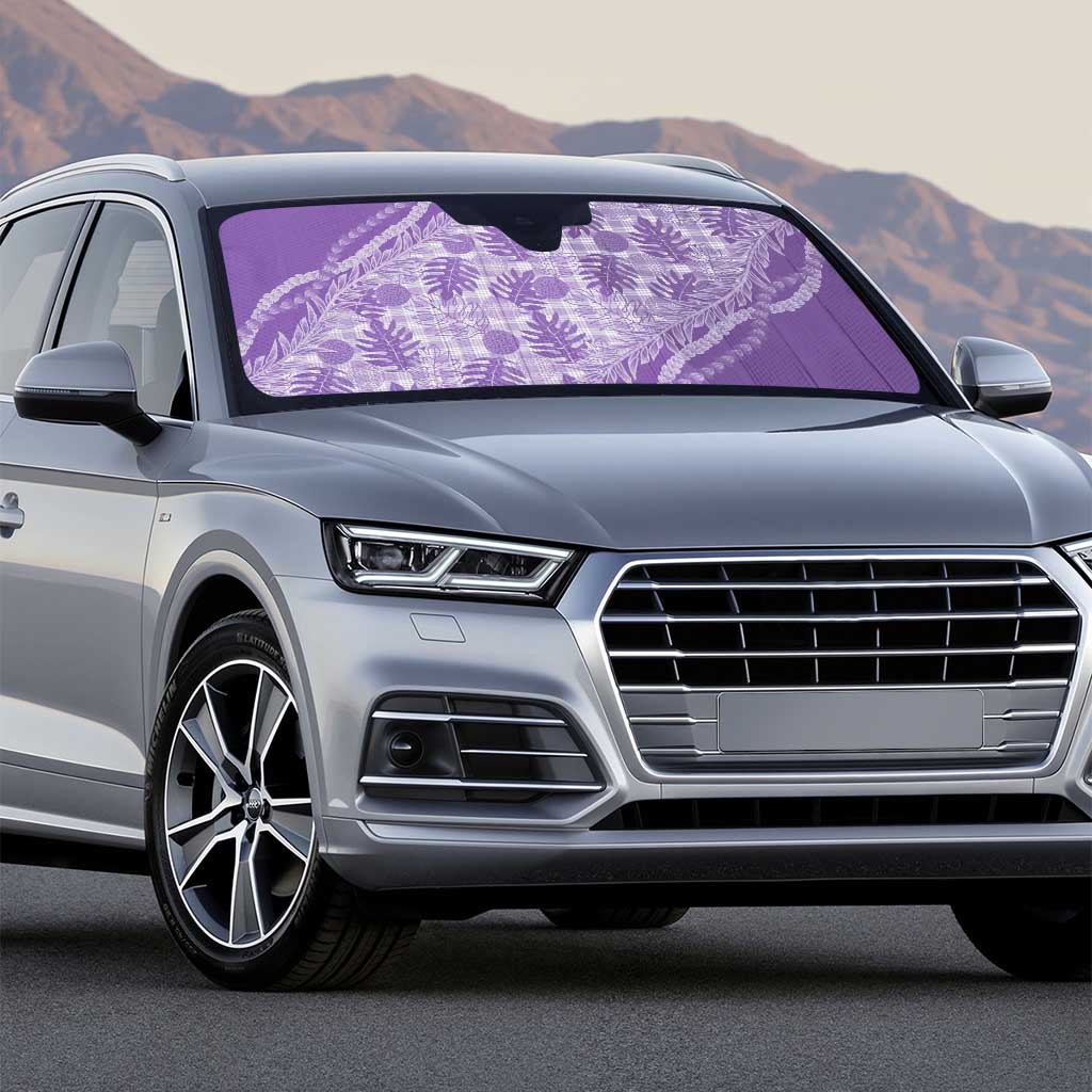 Hawaii Breadfruit Palaka Auto Sun Shade Poni Maile Lei - Polynesian Pride