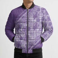 Hawaii Breadfruit Palaka Bomber Puffer Jacket Poni Maile Lei - Polynesian Pride