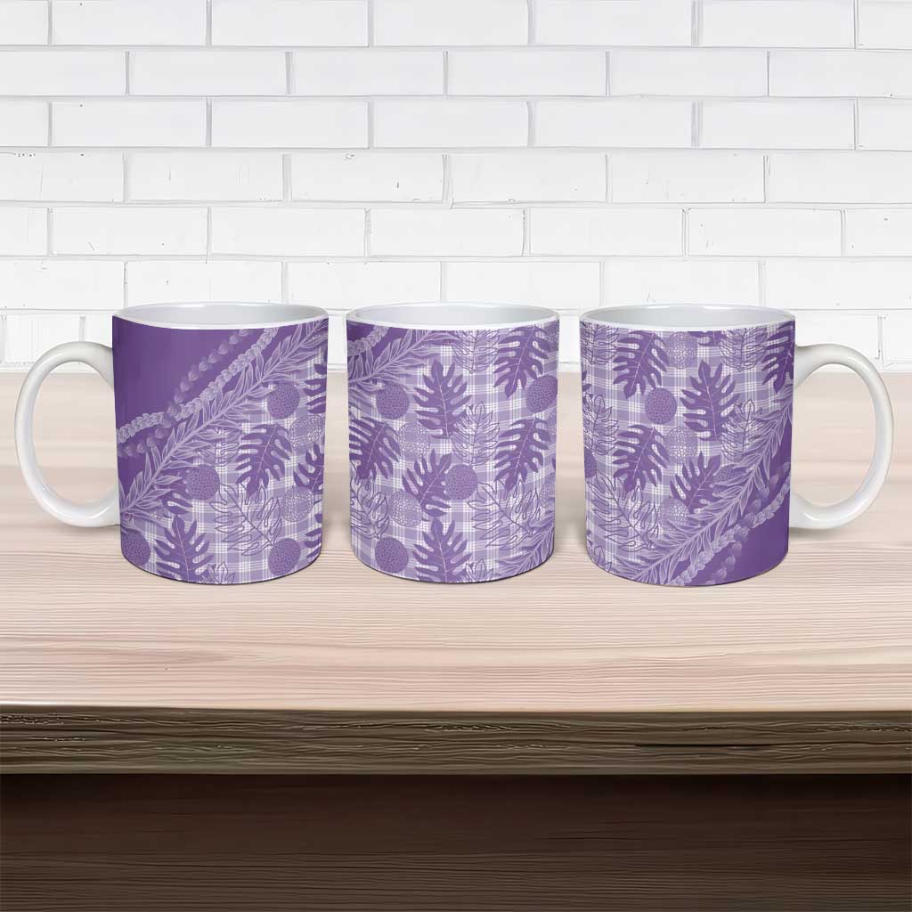 Hawaii Breadfruit Palaka Ceramic Mug Poni Maile Lei - Polynesian Pride