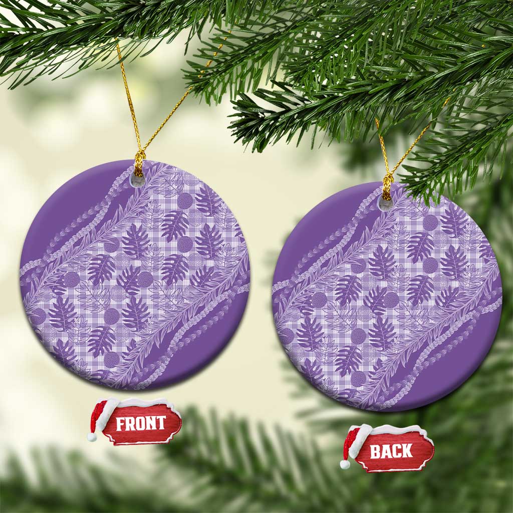 Hawaii Breadfruit Palaka Ceramic Ornament Poni Maile Lei - Polynesian Pride