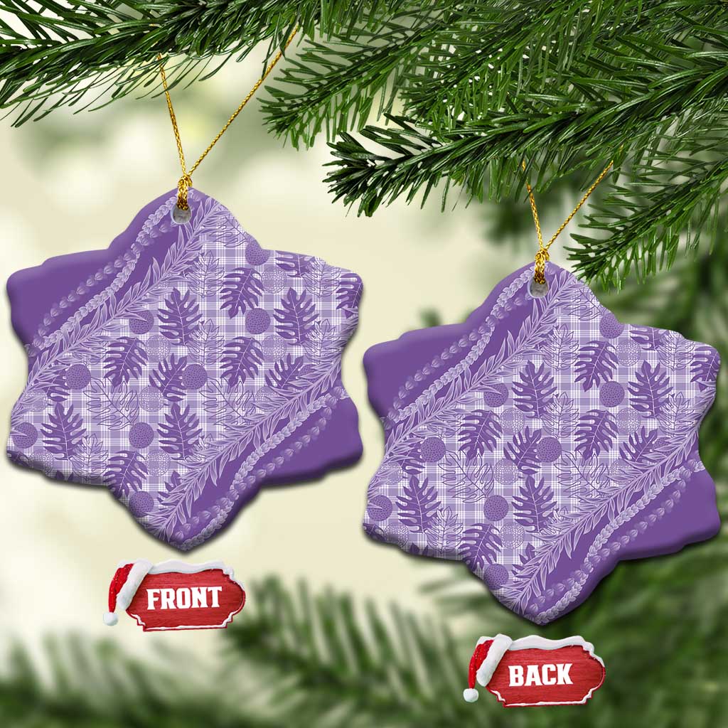 Hawaii Breadfruit Palaka Ceramic Ornament Poni Maile Lei - Polynesian Pride