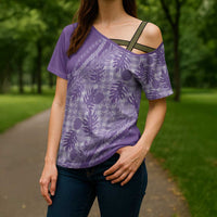 Hawaii Breadfruit Palaka Cross Shoulder Shirt Poni Maile Lei - Polynesian Pride