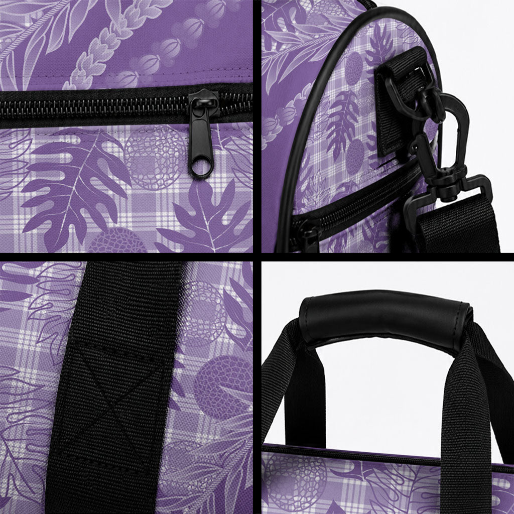 Hawaii Breadfruit Palaka Duffle Bag Poni Maile Lei