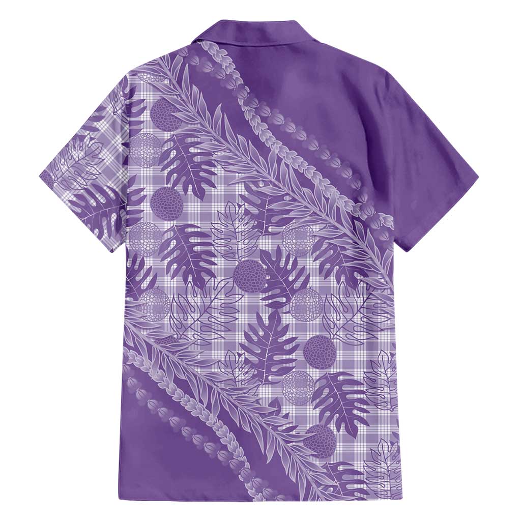 Hawaii Breadfruit Palaka Family Matching Off The Shoulder Long Sleeve Dress and Hawaiian Shirt Poni Maile Lei LT9 - Polynesian Pride