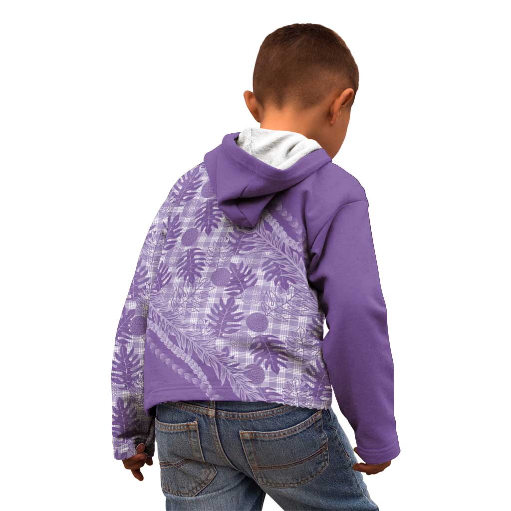 Hawaii Breadfruit Palaka Kid Hoodie Poni Maile Lei - Polynesian Pride