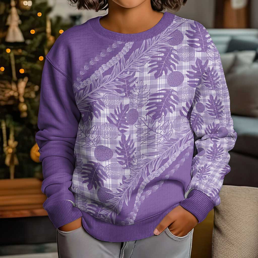 Hawaii Breadfruit Palaka Kid Ugly Christmas Sweater Poni Maile Lei - Polynesian Pride
