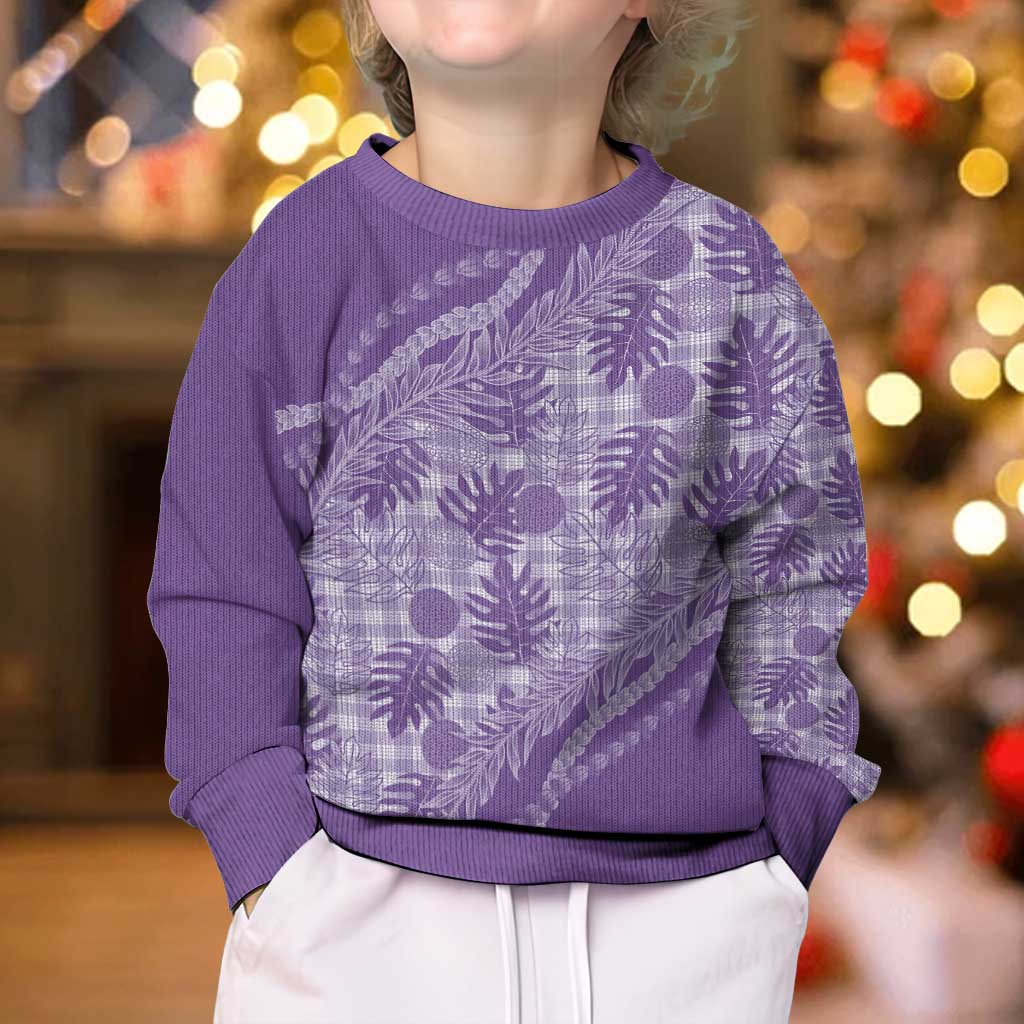 Hawaii Breadfruit Palaka Kid Ugly Christmas Sweater Poni Maile Lei - Polynesian Pride