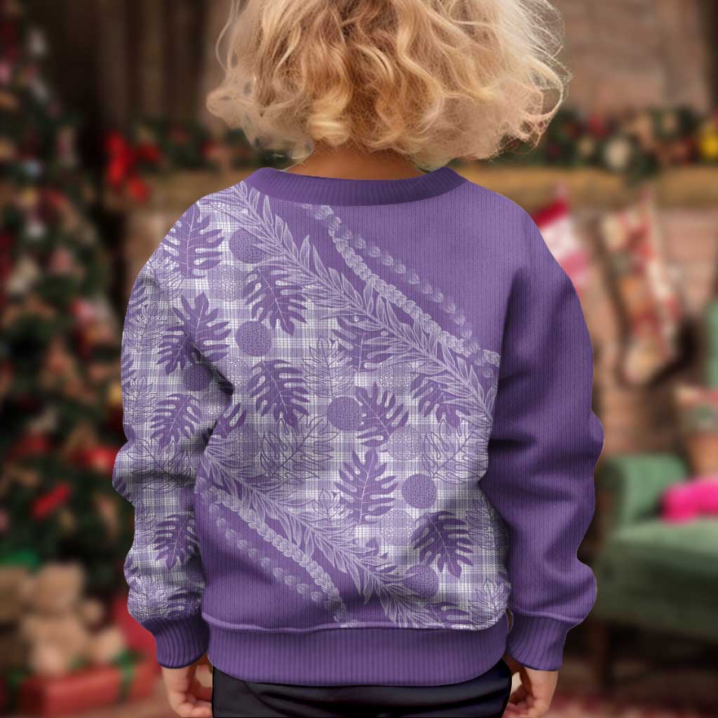 Hawaii Breadfruit Palaka Kid Ugly Christmas Sweater Poni Maile Lei - Polynesian Pride