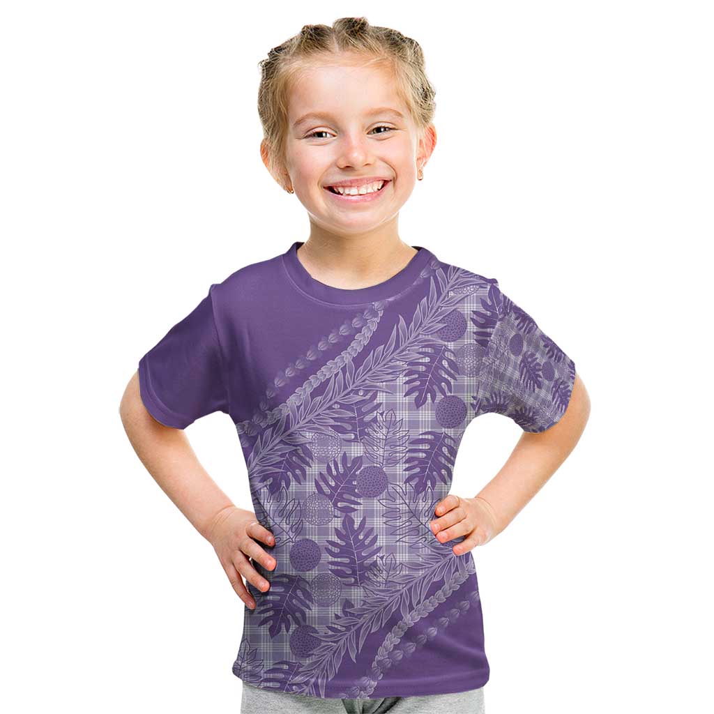 Hawaii Breadfruit Palaka Kid T Shirt Poni Maile Lei - Polynesian Pride