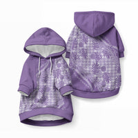Hawaii Breadfruit Palaka Pet Hoodie Poni Maile Lei