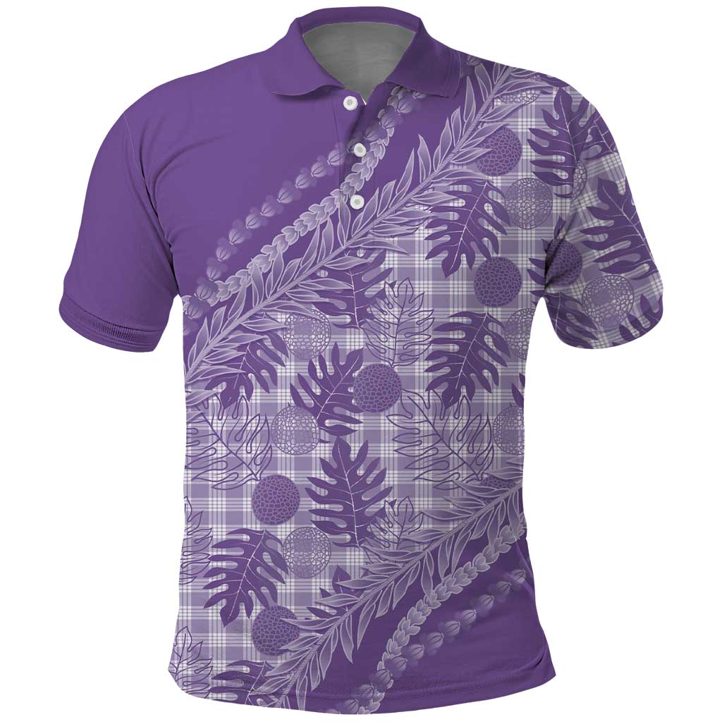 Hawaii Breadfruit Palaka Polo Shirt Poni Maile Lei - Polynesian Pride