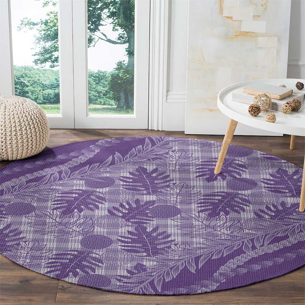 Hawaii Breadfruit Palaka Round Carpet Poni Maile Lei - Polynesian Pride