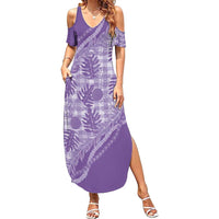 Hawaii Breadfruit Palaka Summer Maxi Dress Poni Maile Lei - Polynesian Pride