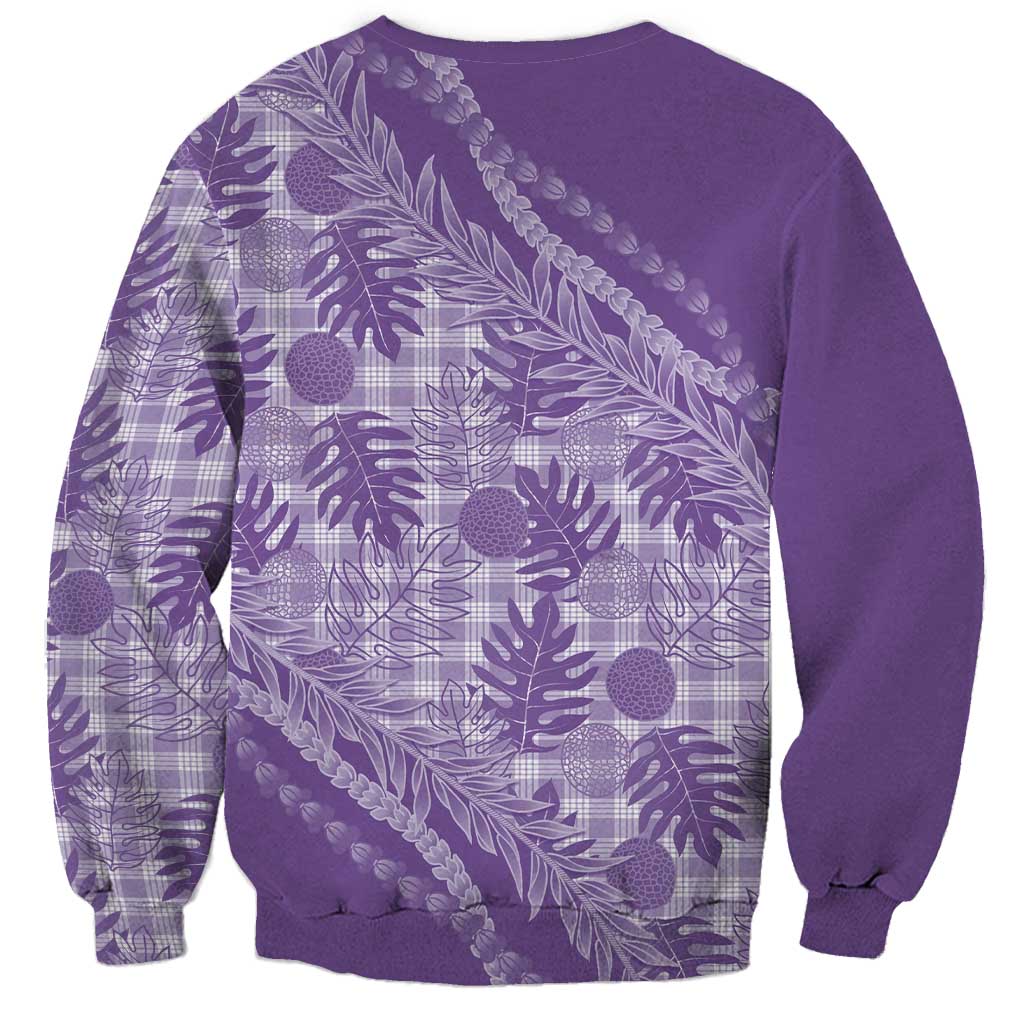Hawaii Breadfruit Palaka Sweatshirt Poni Maile Lei - Polynesian Pride