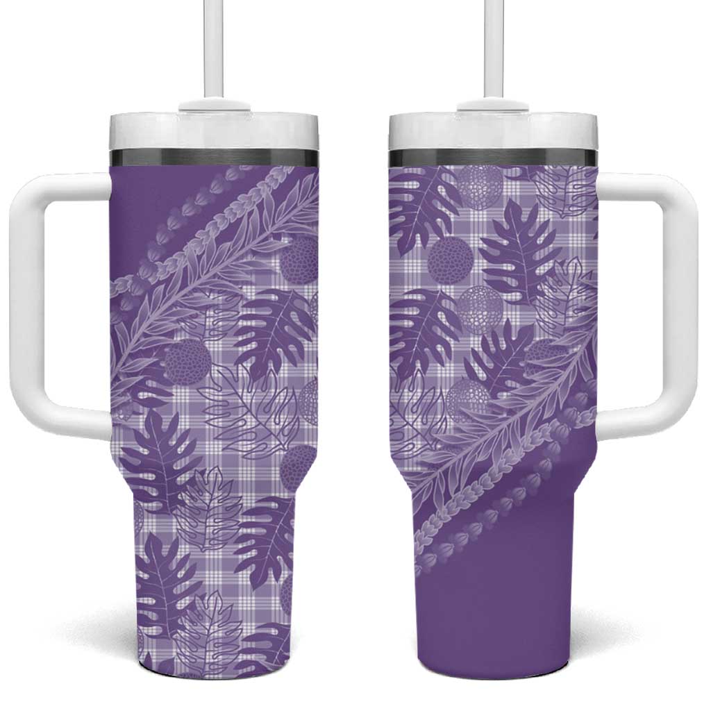 Hawaii Breadfruit Palaka Tumbler With Handle Poni Maile Lei - Polynesian Pride