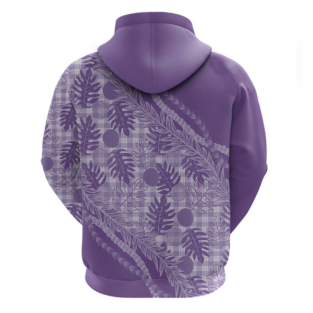 Hawaii Breadfruit Palaka Zip Hoodie Poni Maile Lei - Polynesian Pride