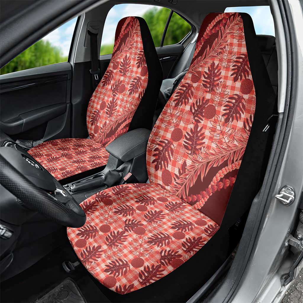 Hawaii Breadfruit Palaka Car Seat Cover Ulaula Maile Lei - Polynesian Pride