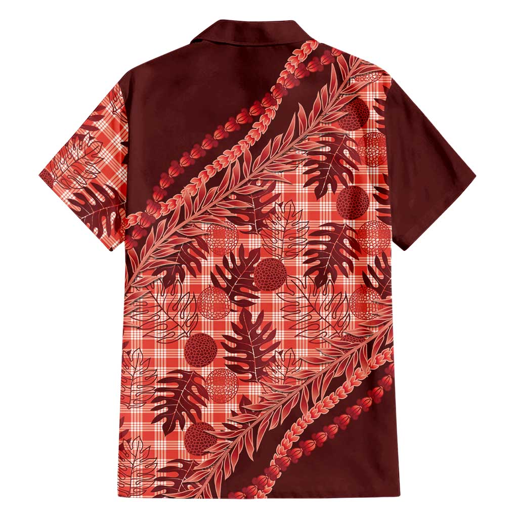 Hawaii Breadfruit Palaka Family Matching Mermaid Dress and Hawaiian Shirt Ulaula Maile Lei - Polynesian Pride
