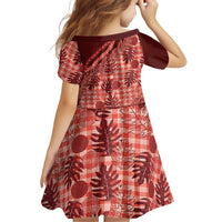 Hawaii Breadfruit Palaka Family Matching Off Shoulder Maxi Dress and Hawaiian Shirt Ulaula Maile Lei - Polynesian Pride