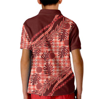 Hawaii Breadfruit Palaka Kid Polo Shirt Ulaula Maile Lei - Polynesian Pride