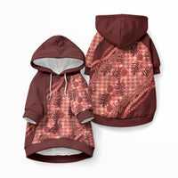 Hawaii Breadfruit Palaka Pet Hoodie Ulaula Maile Lei LT9 Pullover Red - Polynesian Pride